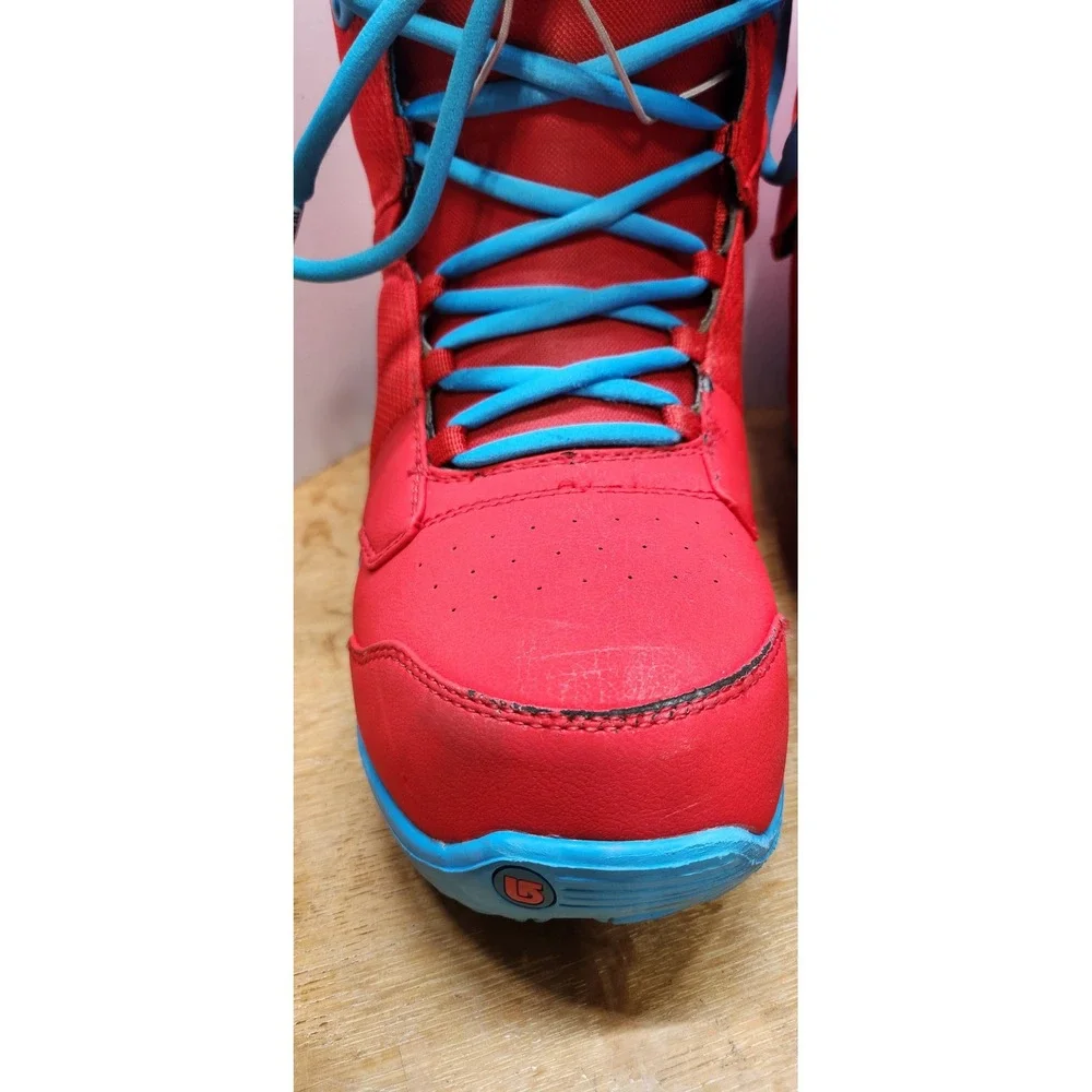 Burton Rampant Snowboard Boots Mens Red Blue Lace Up Freestyle Park Riding